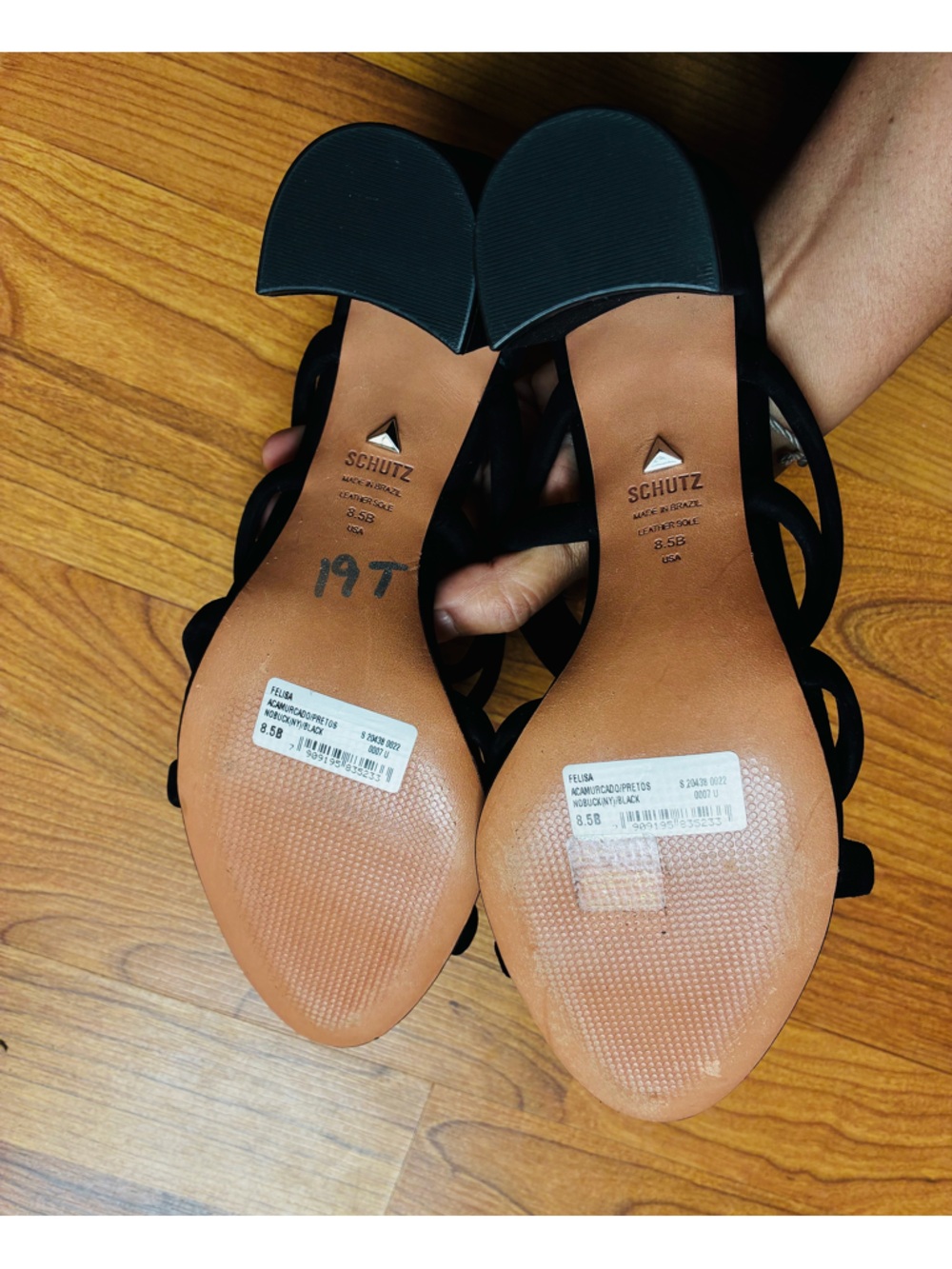 SCHUTZ Black Strappy Block Heel Sandals – Minimal Chic – Size 8.5 - Picture 5 of 5